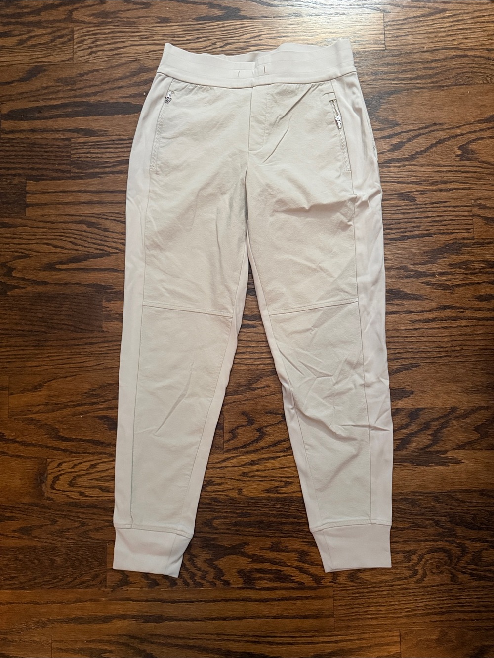 Athleta Cream Jogger Pants with Zip Pockets